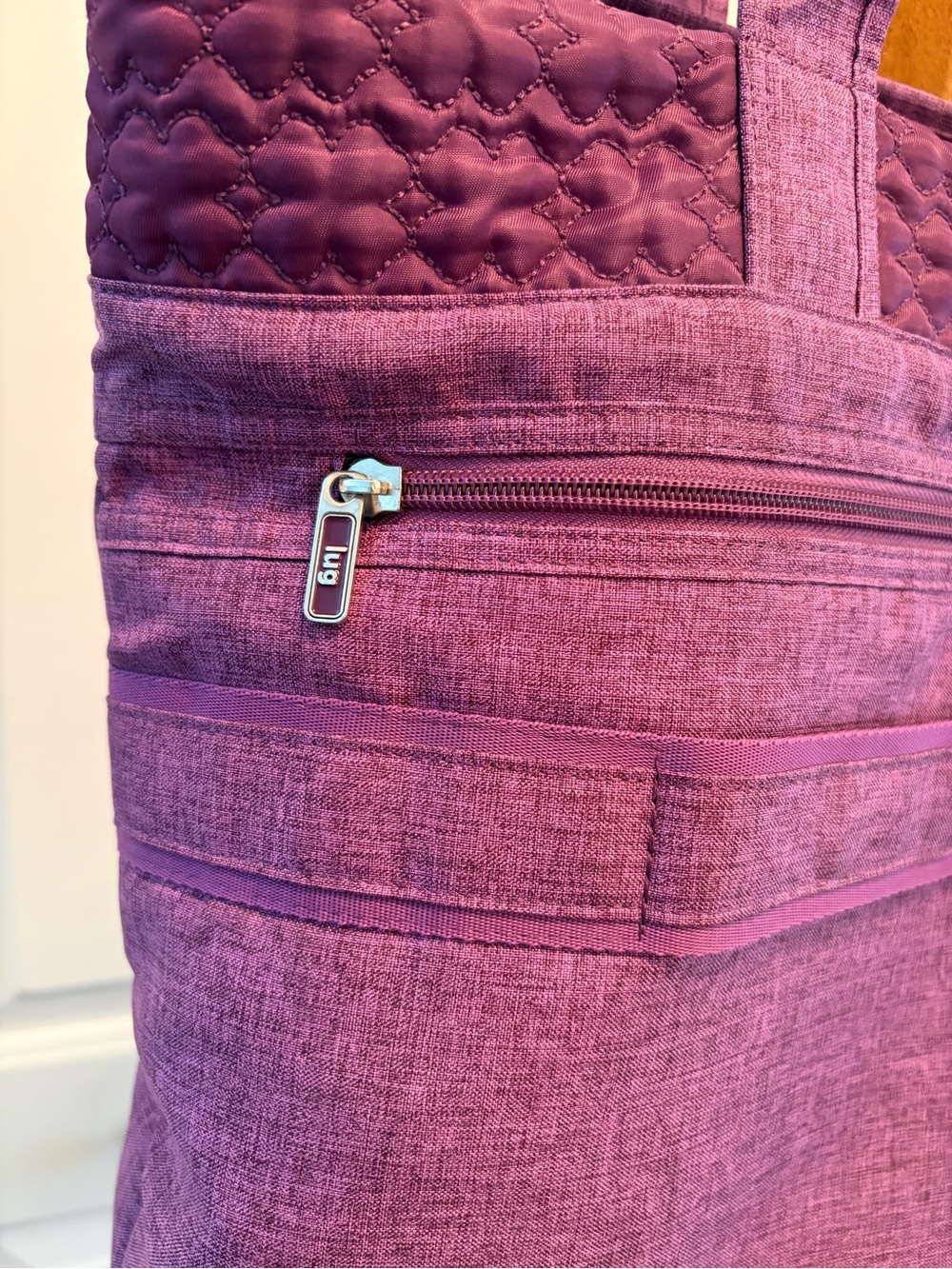 lug Original Puddle Jumper Travel Tote in Heathered Plum - Picture 4 of 16